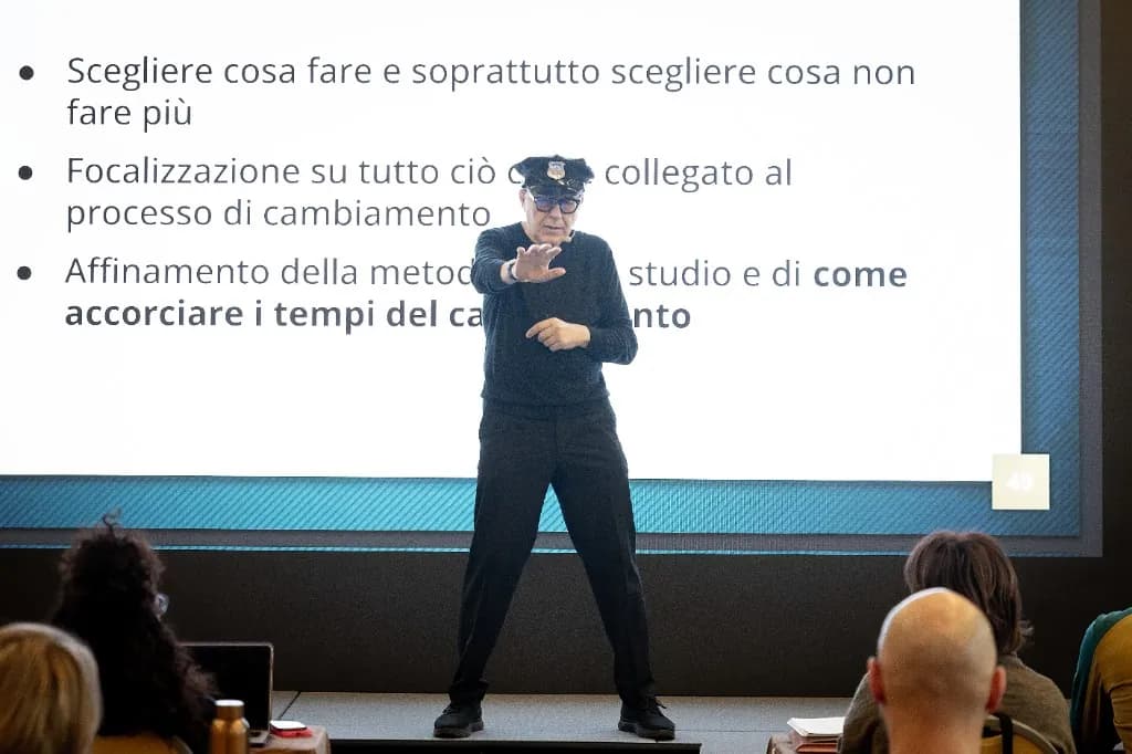 Un momento di leggerezza durante il workshop